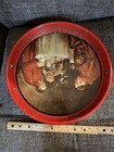 Vintage 1930   s Hohenadel Beer Tray  With Monks   Cigar Smoking Dog 13  Diameter