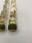 Vintage Lucite Candlesticks Acrylic 7    Clear Taper Candles Gold Flecks Set Of 2