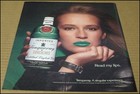 1989 Tanqueray London Dry Gin Print Ad Advertisement 10 x12  Read My Lips Vtg