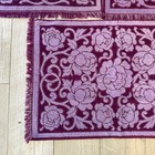 Vintage Fieldcrest Purple Floral Hand Towels Set Of 3 Fringe Cotton Made In Usa