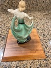 Vintage Antique Art Deco Blue Porcelain Dancing Lady Figurine 7   japan 