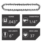 5 Pieces 6 Inch Chainsaw Chain  Replacement Chains For 6 Inch Cordless Electr   