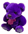 First   Main Rainbow Bear 6  Purple Teddy Stuffed Animal Toy Neck Ribbon