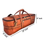 Premium Leather Drum Set Hardware Carry Bag With Removable Shoulder Strap Brown