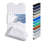 40x16 Inch Extra Long Non Slip Bath Mat Shower Tub Suction Cups Drain Holes