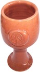 Holy Land Market Terra Cotta Biblical Wine Goblet Communion Chalice - Brown