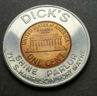 1959 Encased Lincoln Cent Lucky Penny  Dick s Shine Parlor  Fort Wayne