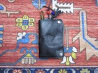 Rrl Double Rl Black Leather Card Holder Key Case With Rl Logo   Brass Clip