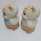 Mcm Pig Salt   Pepper Shakers Blue Bandana Scarf Kitsch Anthropomorphic Ceramic