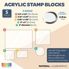 Acrylic Stamp Blocks For Crafts  5 Pack 