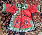 Antique 19th C  Qing Dynasty 3 Piece Childs Embroidered Silk Jacket  Pants Shoes