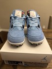 Custom Air Jordan 4 University Blue Football Cleats  Mens Size 11