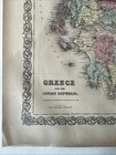 1855 Colton s Atlas Hand Colored Engraving Map Greece