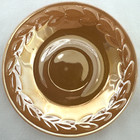 6 Vintage Fire King Luster Ware 5 3 4  Saucer Peach Orange Laurel Leaf