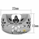 High Polished Stainless Steel 316 Flower Design Fashion Ring Women s Size 5-10