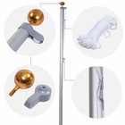Heavy Duty Aluminum 20  Sectional Flag Pole Kit W  3  X 5  Us Flag Gold Ball Kit