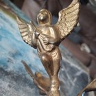 Vintage Brass Cherub Angel Baroque Bowl Orb Ball Holder Display Stand 4 25 