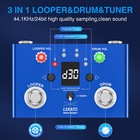 Lekato Drum Looper Pedal Drum Buddy V2 Guitar Bass Loop Station Tuner 30 Rhythms