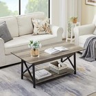 Coffee Table With Storage  39inch Modern 2-tier Coffee Tables For Living Room