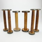 Vintage Wooden Industrial Textile Spools Bobbins Primitive Lot Of 6
