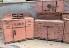 Vintage 1950s Wolverine Supply Toy Kitchen Set - Stove Sink Refrigerator Cabinet