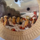 Vintage Stove Pipe Chimney Flue Cover Tin Plate Fall Scene Farmhouse Primitive