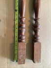 Vintage Turned Wood Spindle Balusters 36   x1-5 8   x1-5 8   lot Of 2 Solid Wood Nice 