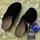 Birkenstock Boston Black Suede Leather Clog Shoes Soft Footbed Size 37-45