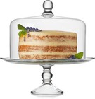 Glass Cake Stand With Domed Lid  Curved Footed Glass Cake Stand Glass Domed Lid