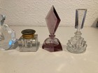 Lot Of 8 Vintage Glass Perfume Bottles Vanity Decorative Assorted