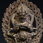 China Old Tibet Tibetan Buddhism Temple Bronze Gilt Mahakala Buddha Statue 6 3  