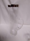 Vintage Mcm Silver Rim Tall Martini Pitcher With Glass Stirrer And 4 Glasses