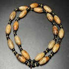 Chinese Antique Han Dynasty Hetian Ancient Jade Carved Bead Jade Necklaces