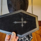 Coffin Casket Velvet Gothic Black Vampire Purse