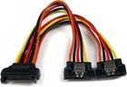 2 Pack Of Startech Pyo2lsata 6in Latching Sata Power Y Splitter Cable Adapters