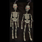 Huge Funky Gray Skeleton Earrings Cool Gothic Punk Emo Halloween Costume Jewelry