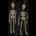Retro Gray Googly Skeleton Funky Earrings Goth Halloween Costume Novelty Jewelry