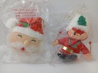 Vtg Russ Berrie Christmas Ornament Stuffed Plush Drummer Boy Santa Head Lot Of 3