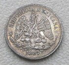 Mexico 25 Centavos Mo M 1887 Silver Coin  Beautiful Au