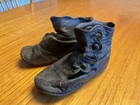 Antique 1920   s Victorian High Top Black Leather Infant Toddler Button Up Shoes
