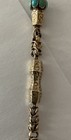 Victorian 14k Yellow Gold Turquoise Fancy Link Watch Chain Key  Fob 6 52grams