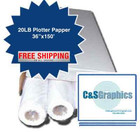 4 Rolls 36   X 150  20lb Bond Hp Designjet Plotter Paper 
