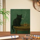 Cat Paint By Numbers Kit - Diy Black Cat Canvas Painting For Adults  Animal Art