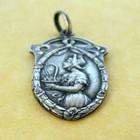 Antique Art Nouveau Silver Charm Woman With Flower Basket