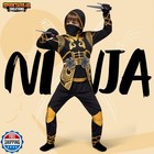 Spooktacular Creations Golden Ninja Costume Set  Ninja Jumpsuit With Foam Acc