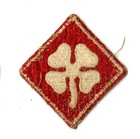 Fourth Army White Back Patch Wwii Vintage Pearl Harbor Pacific Training