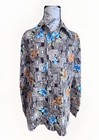 Vintage 70s Jubilee New York Weinststock Retro Abstract Psychedelic Button Shirt