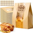 100pcs Paper Bread Bags For Homemade Bread  Sourdough Bags With Window  13 7 X 