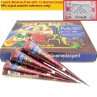 12 Natural Herbal Kaveri Henna Temporary Mehandi Tattoo Cones Body Art   1 Bindi