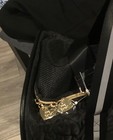 Betsey Johnson Pet Carrier Puffed Hearts W gold Accents  Holds Up To 16 Lbs